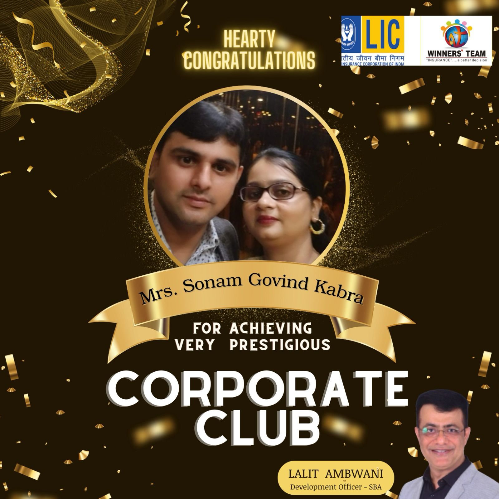 Achieved Very Prestigious Corporate Club Membership