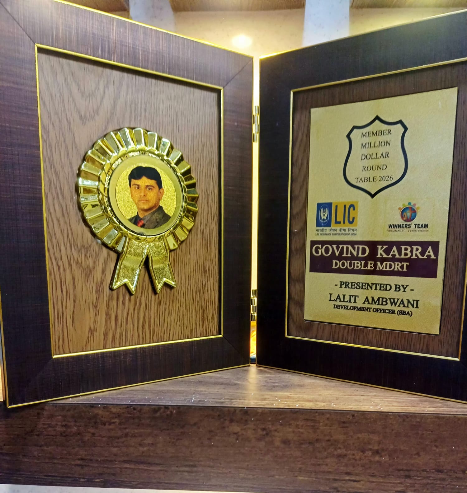 Honoured today by Shri R. Gopinath Sir at Hotel M Square, Nagpur, for achieving DOUBLE MDRT in the year 2025